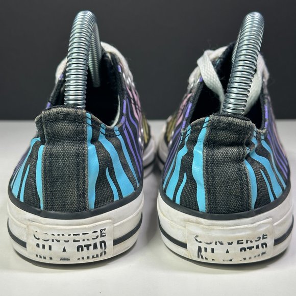 Converse All Star Low Sneakers - Size 6.5 - Rainbow Zebra Shoes - 568949F - Picture 6 of 10